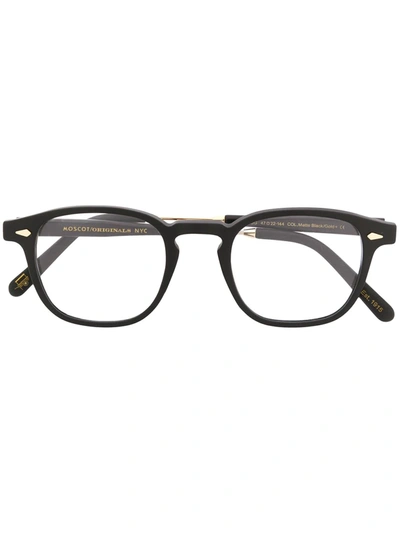 Moscot Genug-v Matte Black/gold Glasses