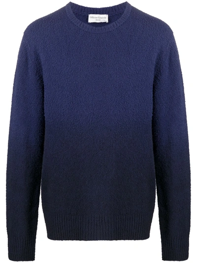 Officine Generale Neils Cotton-blend Sweater In Navy Blue