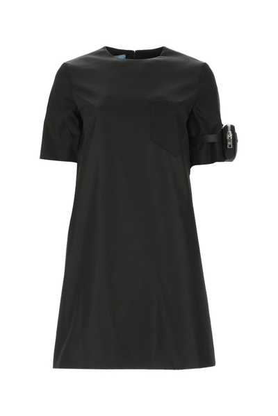 Prada Re-nylon Pocket-detail Dress In Black