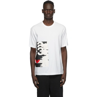 Y-3 Graphic Logo Short Sleeved T-shirt In White,black,red