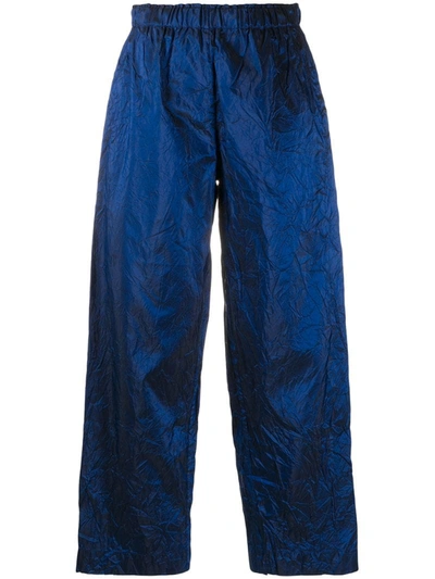 Daniela Gregis Pigiama 100% Silk Slim Trousers In Blue