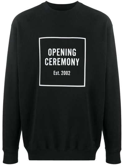 Opening Ceremony Box Logo Long-sleeved Sweatshirt In Black