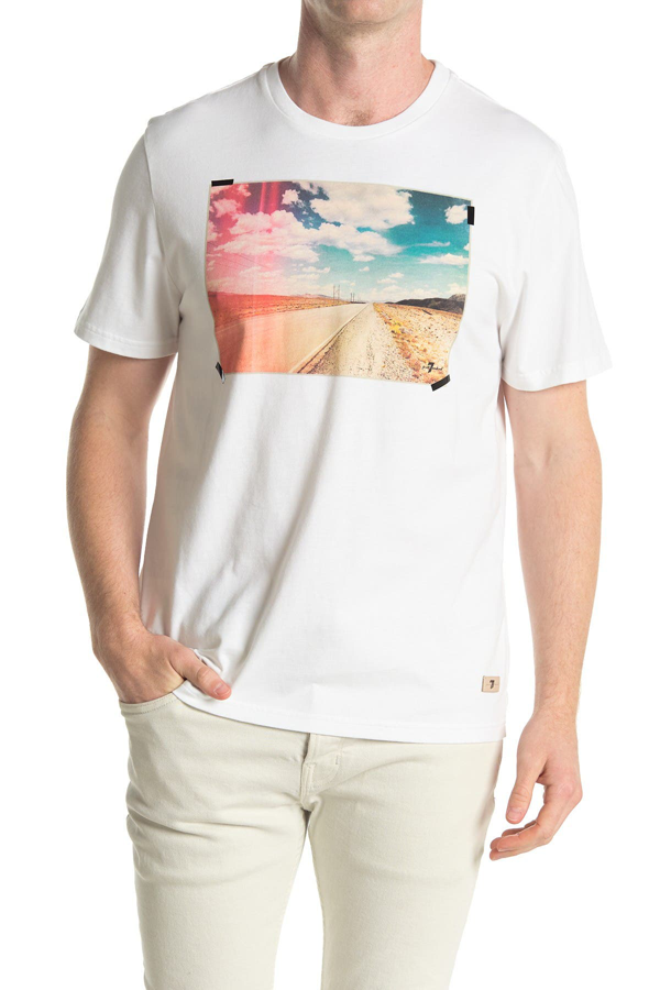 7 For All Mankind Road Graphic T-shirt In Eu White | ModeSens