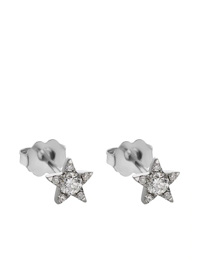 Maria Tash 18kt White Gold Diamond Star Hoop Earring In White Gold/ Diamond