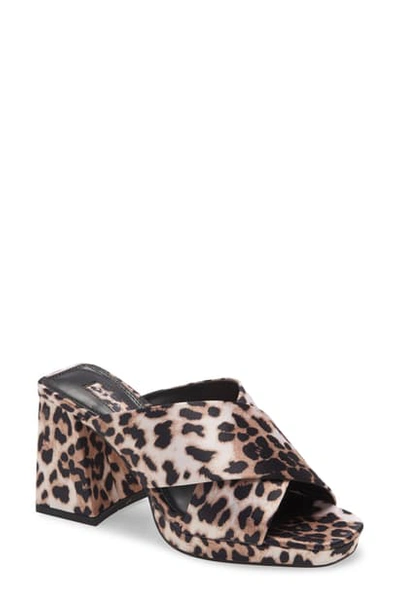 Topshop Spice Platform Slide Sandal In Leopard
