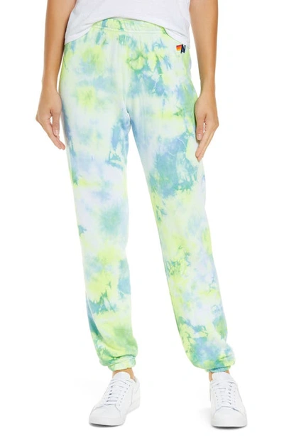 Aviator Nation Tie Dye Sweatpants In Tie Dye Neon Yellow