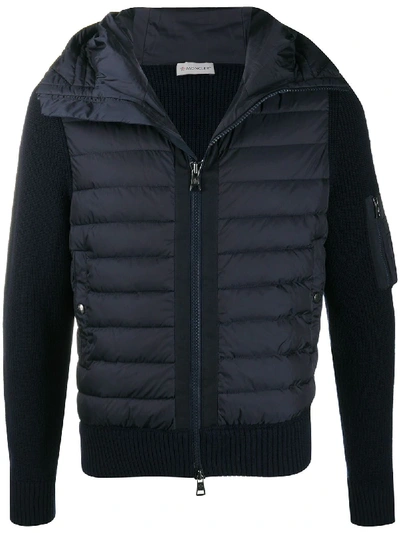 Moncler Padded-panel Long-sleeve Jacket In Blue