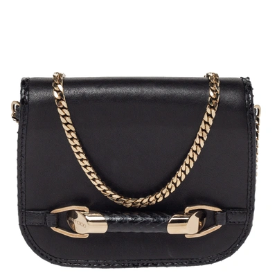 Pre-owned Jimmy Choo Black Leather Zadie Crossbody Bag