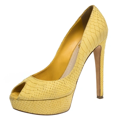 Pre-owned Dior Pumps Size 38.5 In Yellow