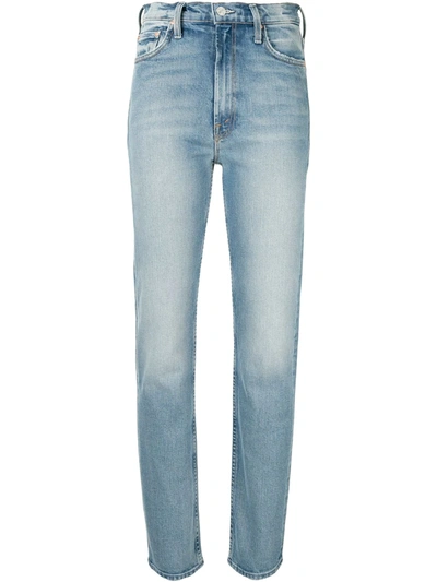 Mother Rider High-rise Straight-leg Jeans In Blue