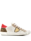 Philippe Model Prsx Sneakers With Animal Print Detail In White