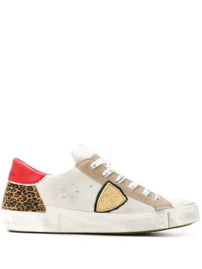 Philippe Model Prsx Sneakers With Animal Print Detail In White
