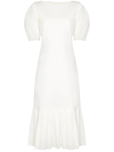 St Agni Kazumi Open-back Midi Dress In White