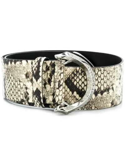 Just Cavalli Snakeskin Effect Belt In Neutrals