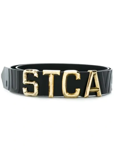 Just Cavalli Logo Plaque Belt In Black