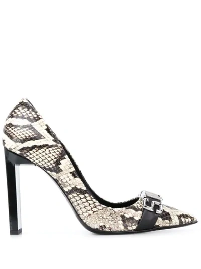 Just Cavalli Snakeskin-effect Pointed Pumps In White