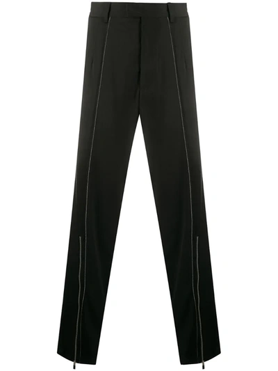 Just Cavalli Zip Detail Straight Trousers In Black