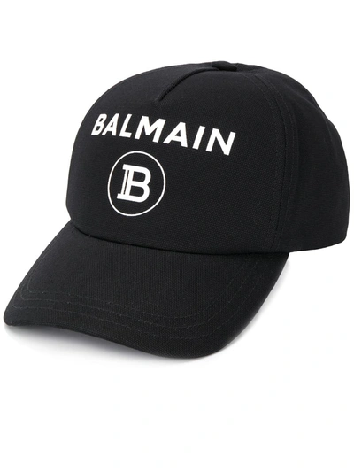 Balmain Embroidered-logo Baseball Cap In Black
