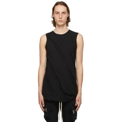 Rick Owens Twisted Cotton Tank Top In Black