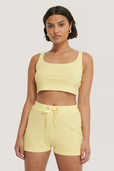 Na-kd Ribbed Lounge Cropped Top - Yellow