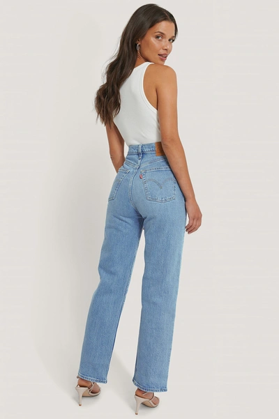 Levi's Ribcage Straight Ankle Tango Gossip - Blue In Light Indigo - Worn In