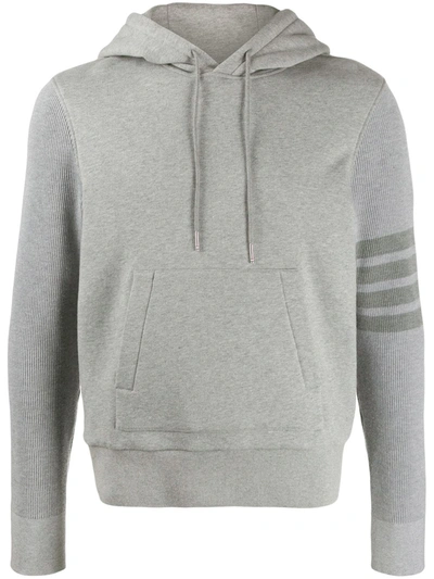 Thom Browne Grey Loopback 4-bar Hoodie In Light Grey