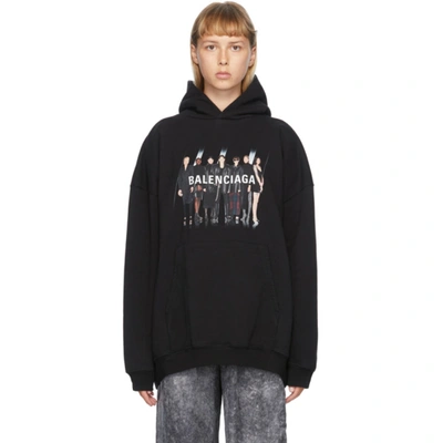 Balenciaga Black Large Fit Real Hoodie In 1000 Black