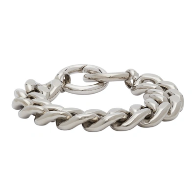 Mm6 Maison Margiela Silver Chunky Curb Chain Bracelet