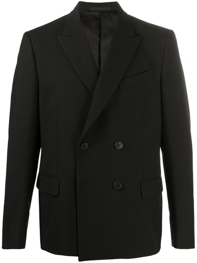 Valentino Double-breasted Wool-blend Blazer In Black