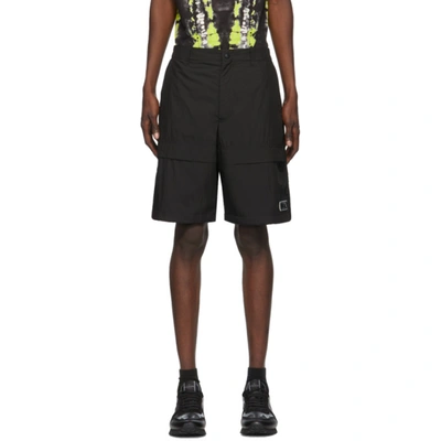 Valentino Black 'vltn' Tag Bermuda Shorts In 0no Nero