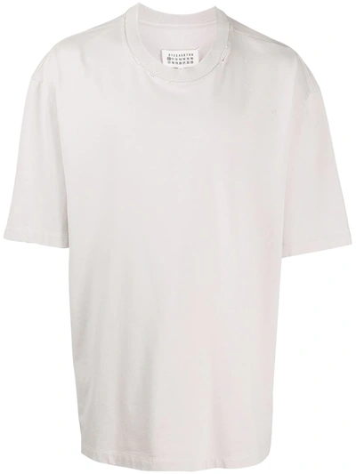 Maison Margiela Short Sleeve Cotton T-shirt In Neutrals