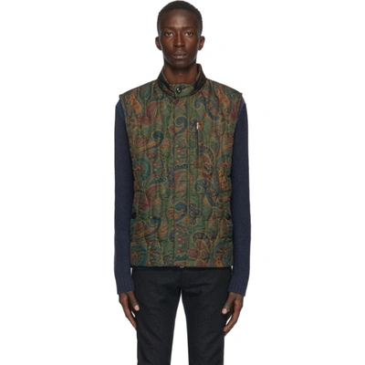 Etro Green Paisley Waistcoat