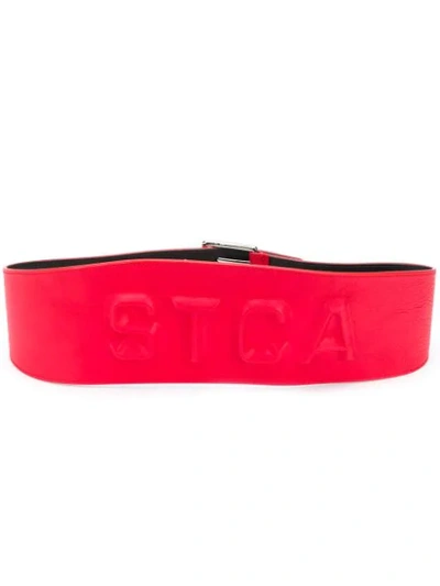 Just Cavalli Embossed Logo Belt In Red