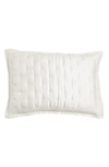 Donna Karan Essential Lyocell & Silk Tack Stitch Sham In Ivory