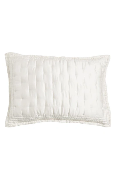 Donna Karan Essential Lyocell & Silk Tack Stitch Sham In Ivory