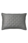 Donna Karan Essential Lyocell & Silk Tack Stitch Sham In Charcoal