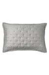 Donna Karan Essential Lyocell & Silk Tack Stitch Sham In Platinum