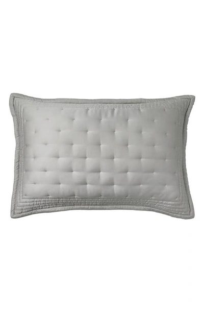 Donna Karan Essential Lyocell & Silk Tack Stitch Sham In Platinum