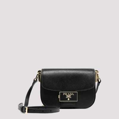 Prada Black Emblème Saffiano Shoulder Bag