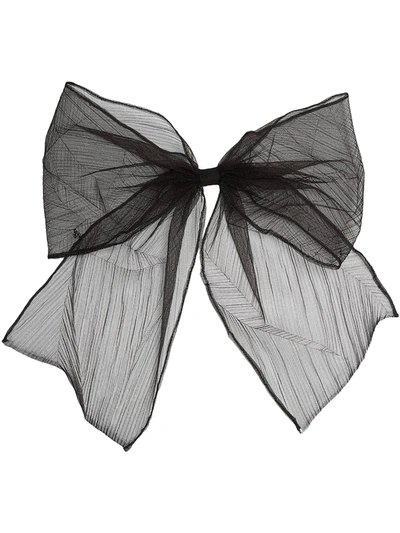 Maison Michel Wicole Pleated-tulle Bow Hair Clip In Black