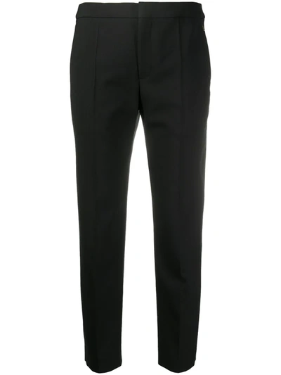 Chloé Pleat Detail Cropped Trousers In Black