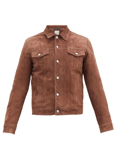 Paul Smith Suede Patch Pocket Jacket In Brown