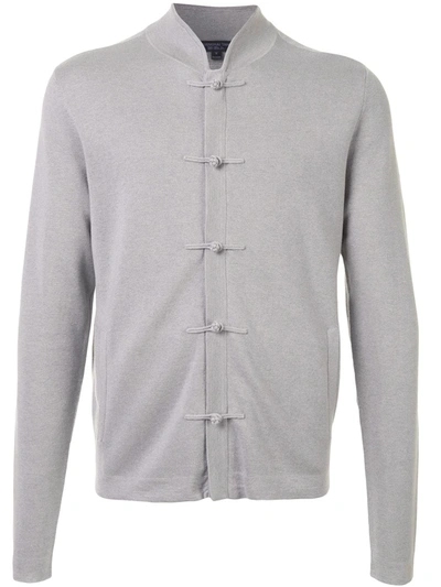 Shanghai Tang Toggle Button Front Cardigan In Grey