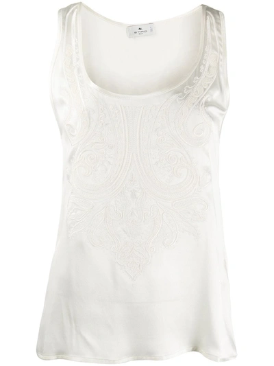 Etro Embroidered Waistcoat Top In Neutrals