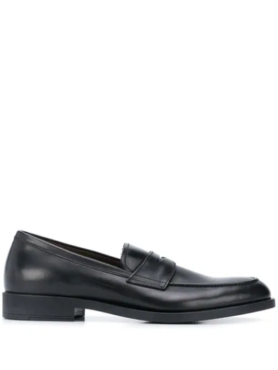 Fratelli Rossetti Leather Penny Loafers In Black