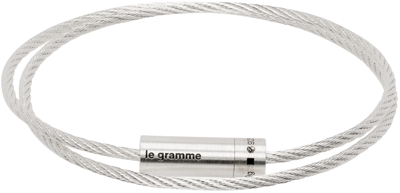 Le Gramme Double Turn Cable Bracelet Le 9g Silver 925 Slick Brushed