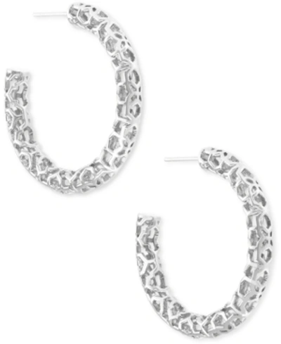 Kendra Scott Medium Openwork Tubular Hoop Earrings, 1.41" In Silver