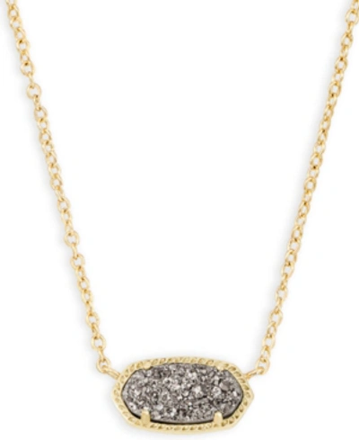 Kendra Scott 14k Gold Plated Elisa Pendant Necklace In Platinum Drusy