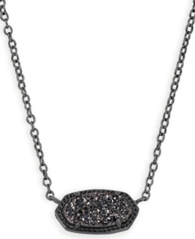 Kendra Scott 14k Gold Plated Elisa Pendant Necklace In Black Drusy