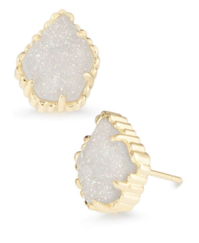 Kendra Scott Drusy Stone Stud Earrings In Gold Iridescent
